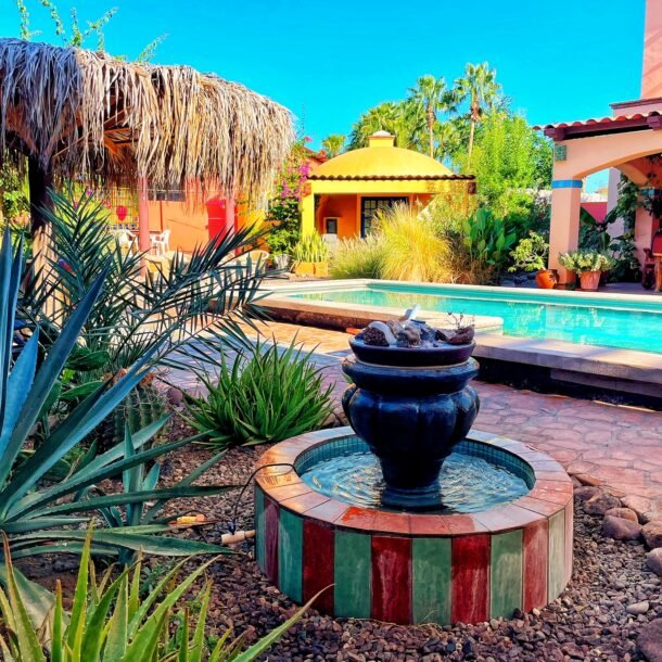 Dome Luna with Palapa and Fountain